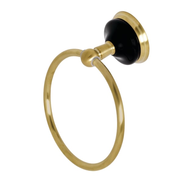 BA9114BB Water Onyx 6" Towel Ring, Brushed Brass